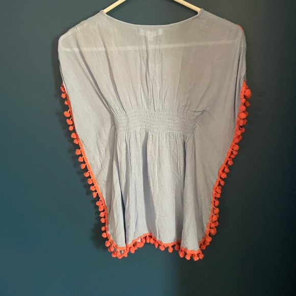 AMERICA & BEYOND PERIWINKLE ORANGE DETAIL COVER-UP Girls size 5 - Picture 4 of 4